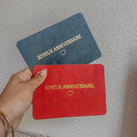 Cartes en cuir anniversaire