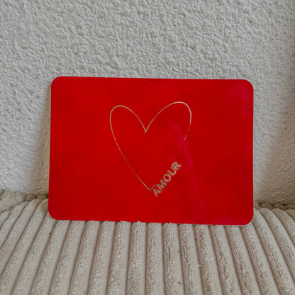 Cartes en cuir amour