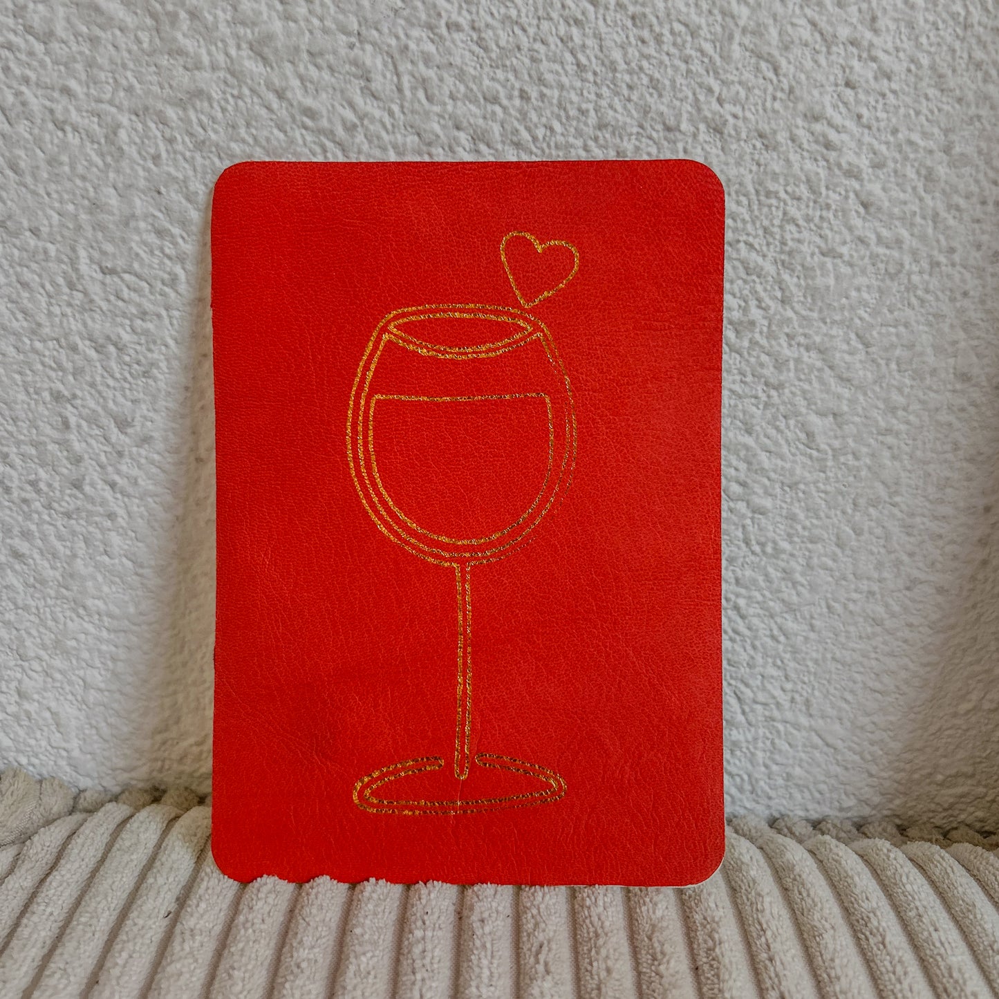 Cartes en cuir vin