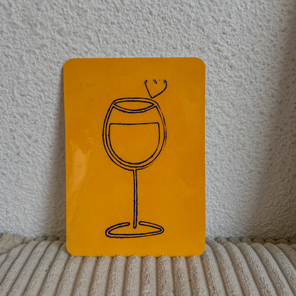 Cartes en cuir vin